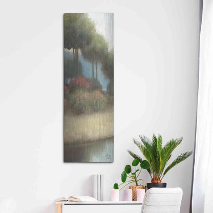 Luxe Metal Art 'By the Waterways Portrait I' by James Wiens, Metal Wall Art,16x48