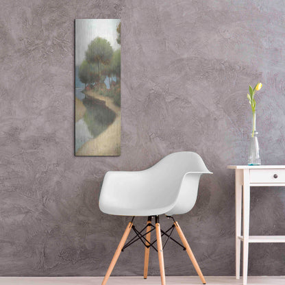 Luxe Metal Art 'By the Waterways Portrait II' by James Wiens, Metal Wall Art,12x36