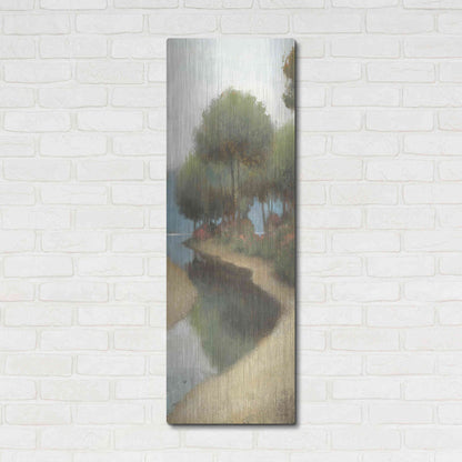 Luxe Metal Art 'By the Waterways Portrait II' by James Wiens, Metal Wall Art,16x48