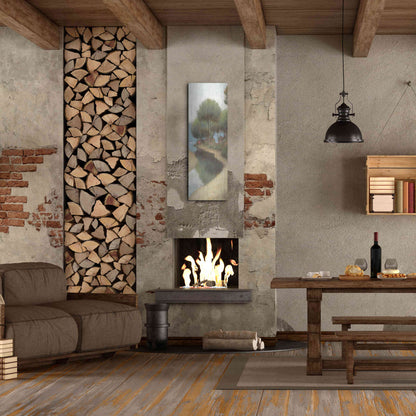 Luxe Metal Art 'By the Waterways Portrait II' by James Wiens, Metal Wall Art,16x48