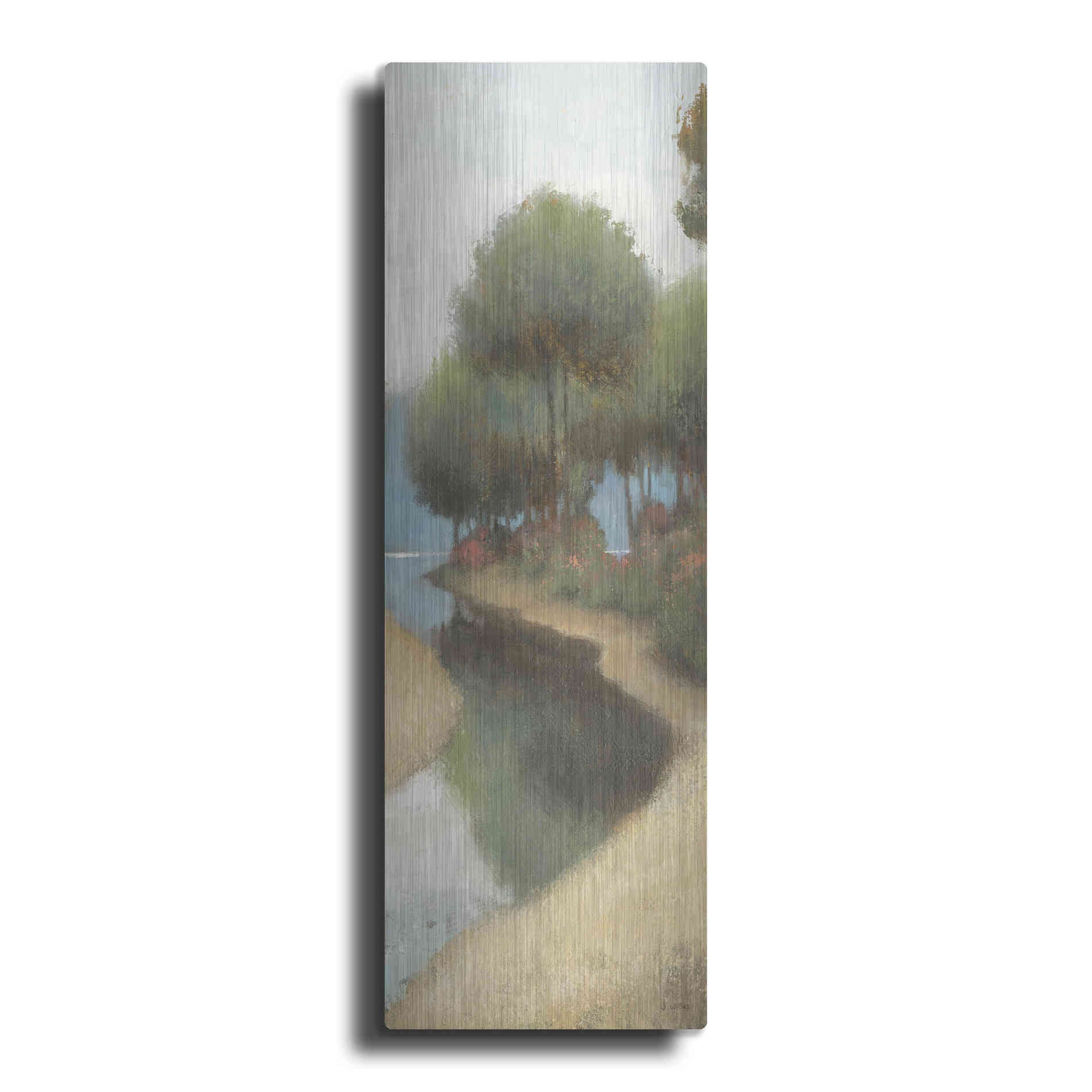Luxe Metal Art 'By the Waterways Portrait II' by James Wiens, Metal Wall Art