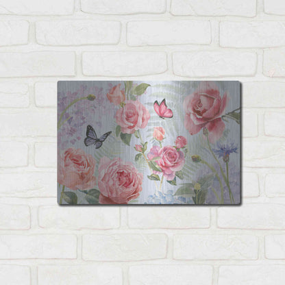 Luxe Metal Art 'Boho Bouquet I Blue' by James Wiens, Metal Wall Art,16x12