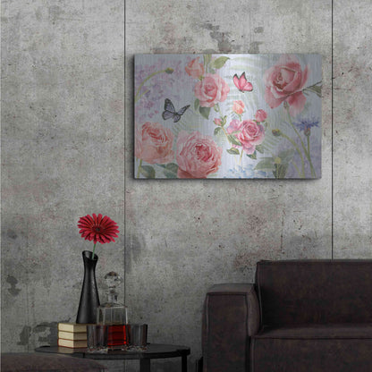 Luxe Metal Art 'Boho Bouquet I Blue' by James Wiens, Metal Wall Art,36x24