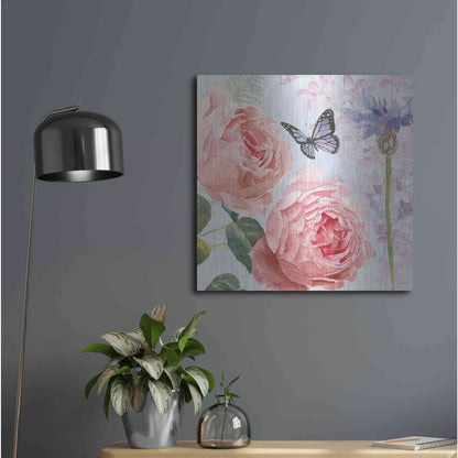 Luxe Metal Art 'Boho Bouquet II Blue' by James Wiens, Metal Wall Art,24x24