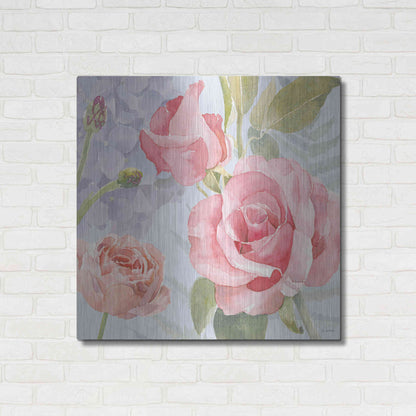 Luxe Metal Art 'Boho Bouquet III Blue' by James Wiens, Metal Wall Art,36x36