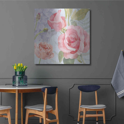 Luxe Metal Art 'Boho Bouquet III Blue' by James Wiens, Metal Wall Art,36x36