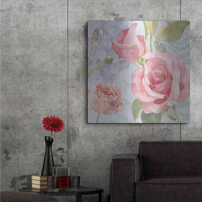 Luxe Metal Art 'Boho Bouquet III Blue' by James Wiens, Metal Wall Art,36x36