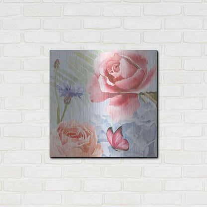 Luxe Metal Art 'Boho Bouquet IV Blue' by James Wiens, Metal Wall Art,24x24