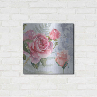 Luxe Metal Art 'Boho Bouquet V Blue' by James Wiens, Metal Wall Art,24x24