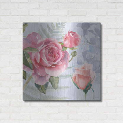 Luxe Metal Art 'Boho Bouquet V Blue' by James Wiens, Metal Wall Art,36x36