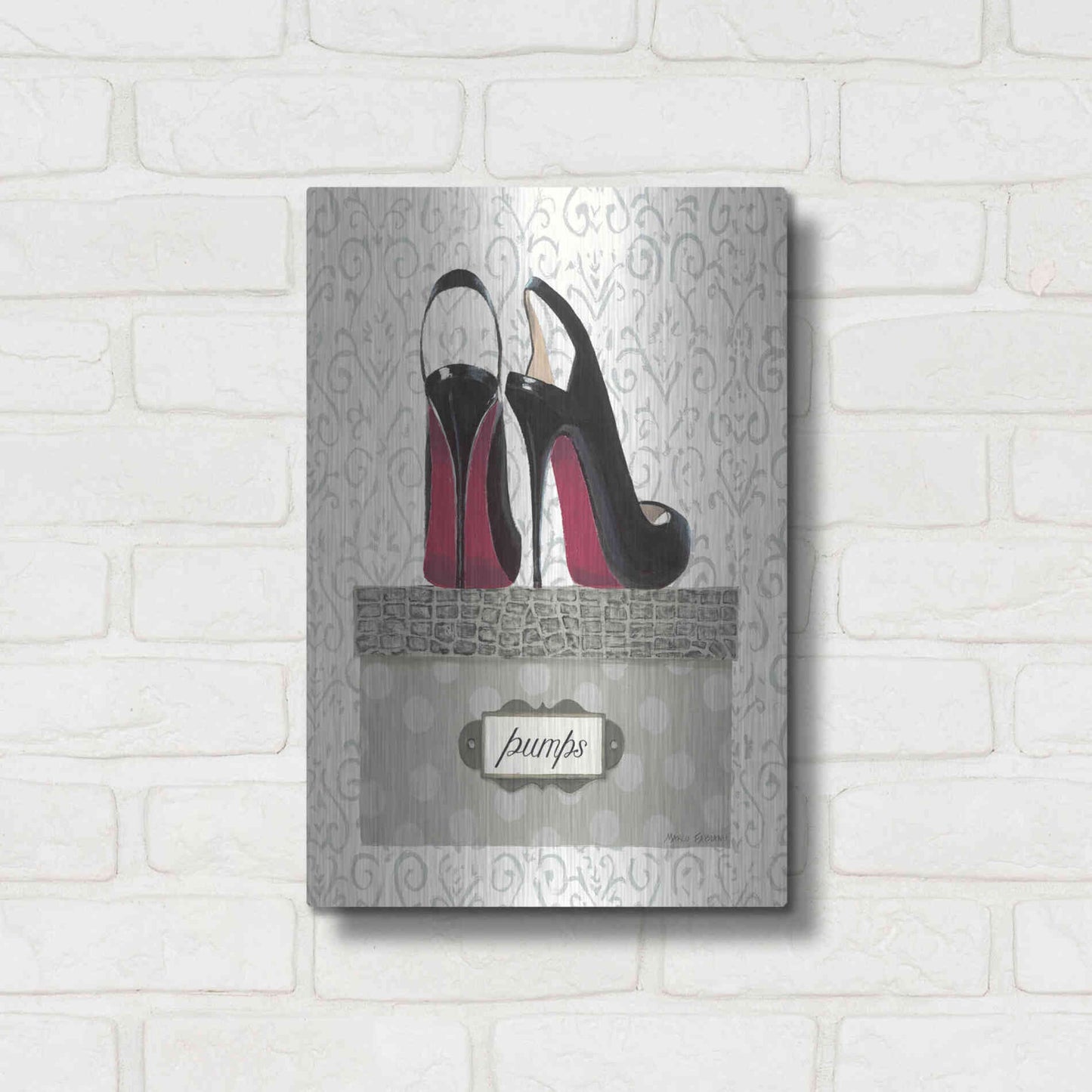 Luxe Metal Art 'Tres Chic I' by Marco Fabiano, Metal Wall Art,12x16