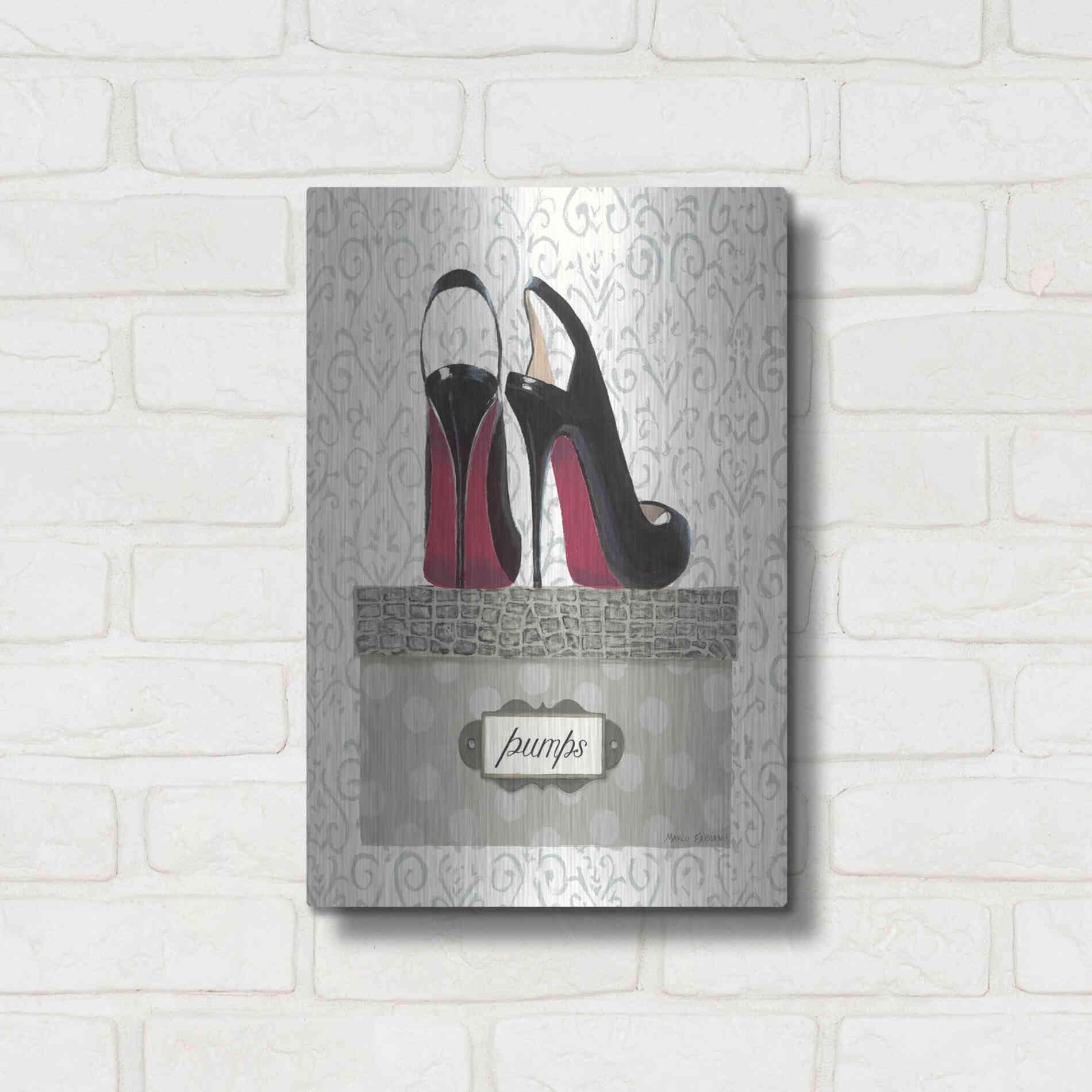 Luxe Metal Art 'Tres Chic I' by Marco Fabiano, Metal Wall Art,12x16