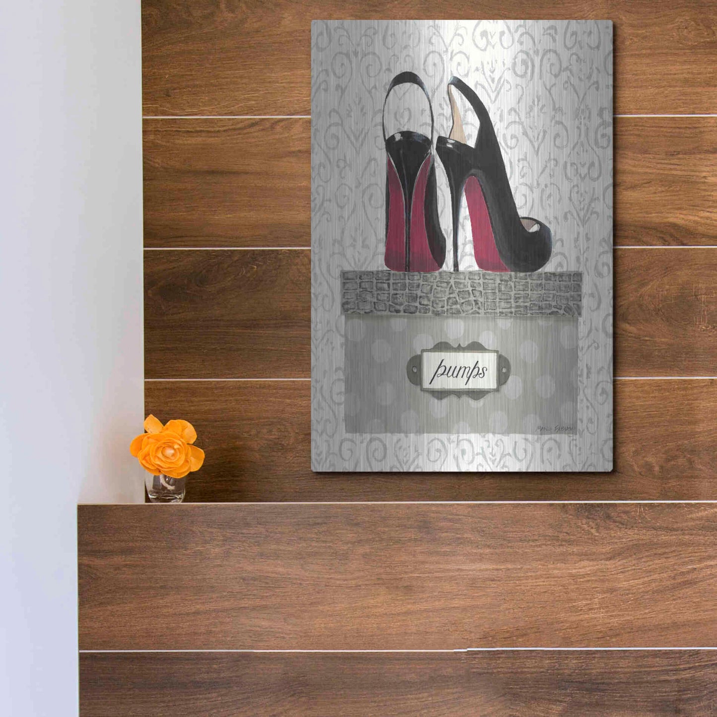 Luxe Metal Art 'Tres Chic I' by Marco Fabiano, Metal Wall Art,12x16