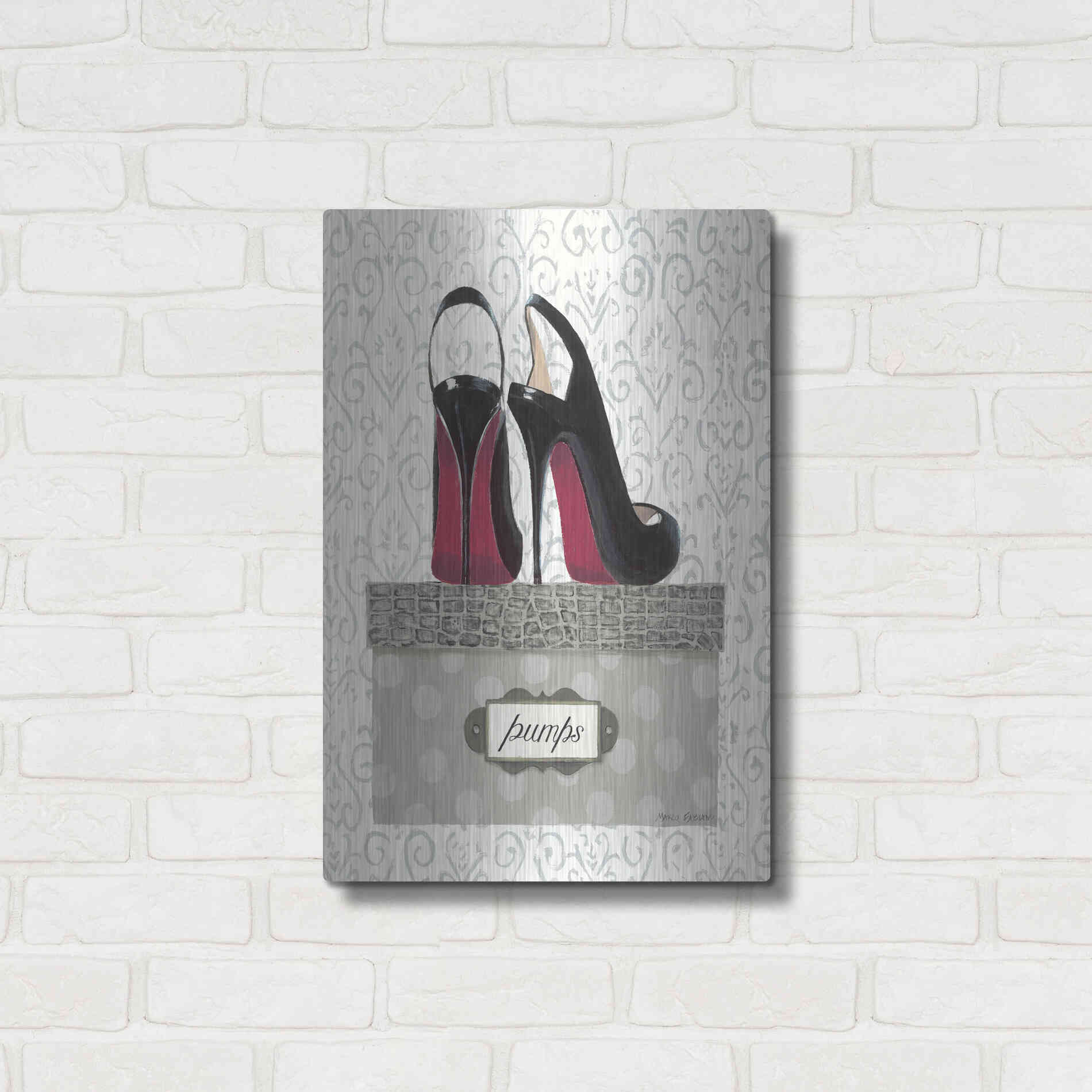 Luxe Metal Art 'Tres Chic I' by Marco Fabiano, Metal Wall Art,16x24