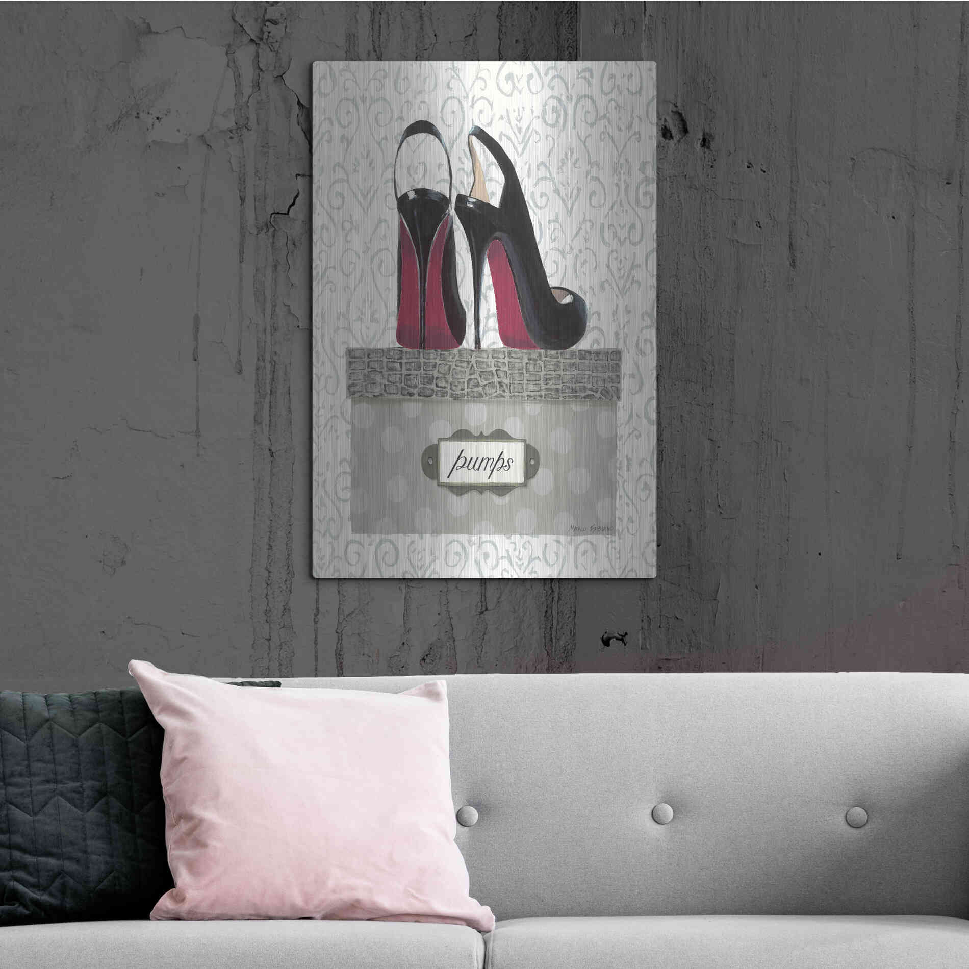 Luxe Metal Art 'Tres Chic I' by Marco Fabiano, Metal Wall Art,24x36