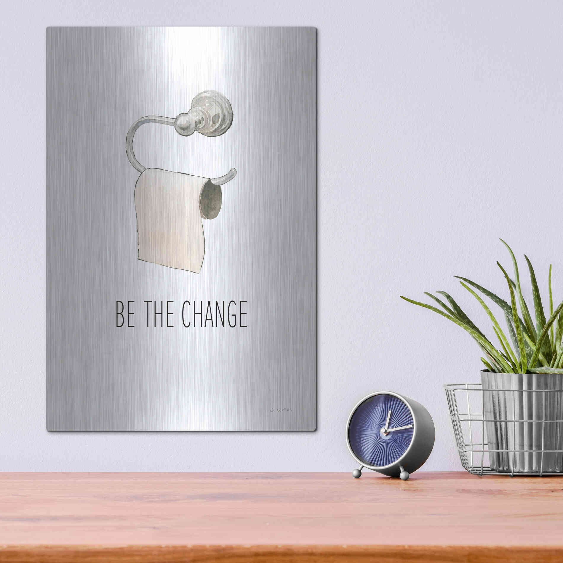 Luxe Metal Art 'Be The Change' by James Wiens, Metal Wall Art,12x16