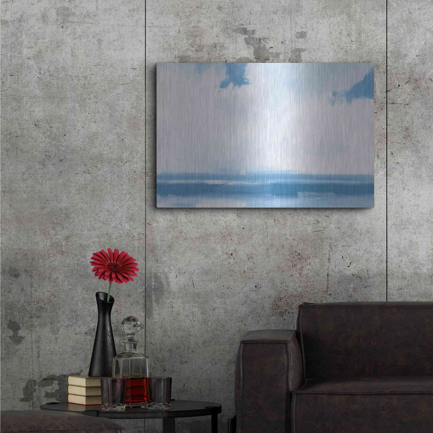 Luxe Metal Art 'Oceanview Sail' by James Wiens, Metal Wall Art,36x24