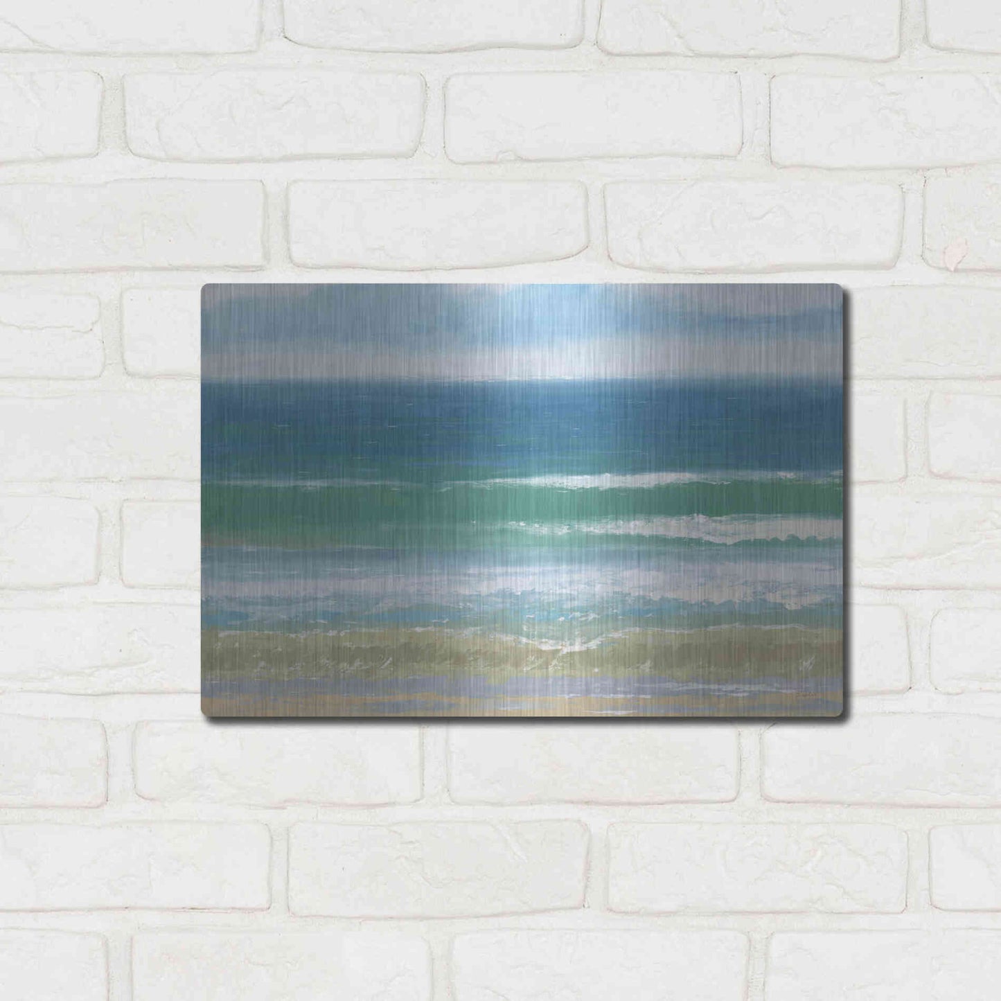 Luxe Metal Art 'Shoreline' by James Wiens, Metal Wall Art,16x12