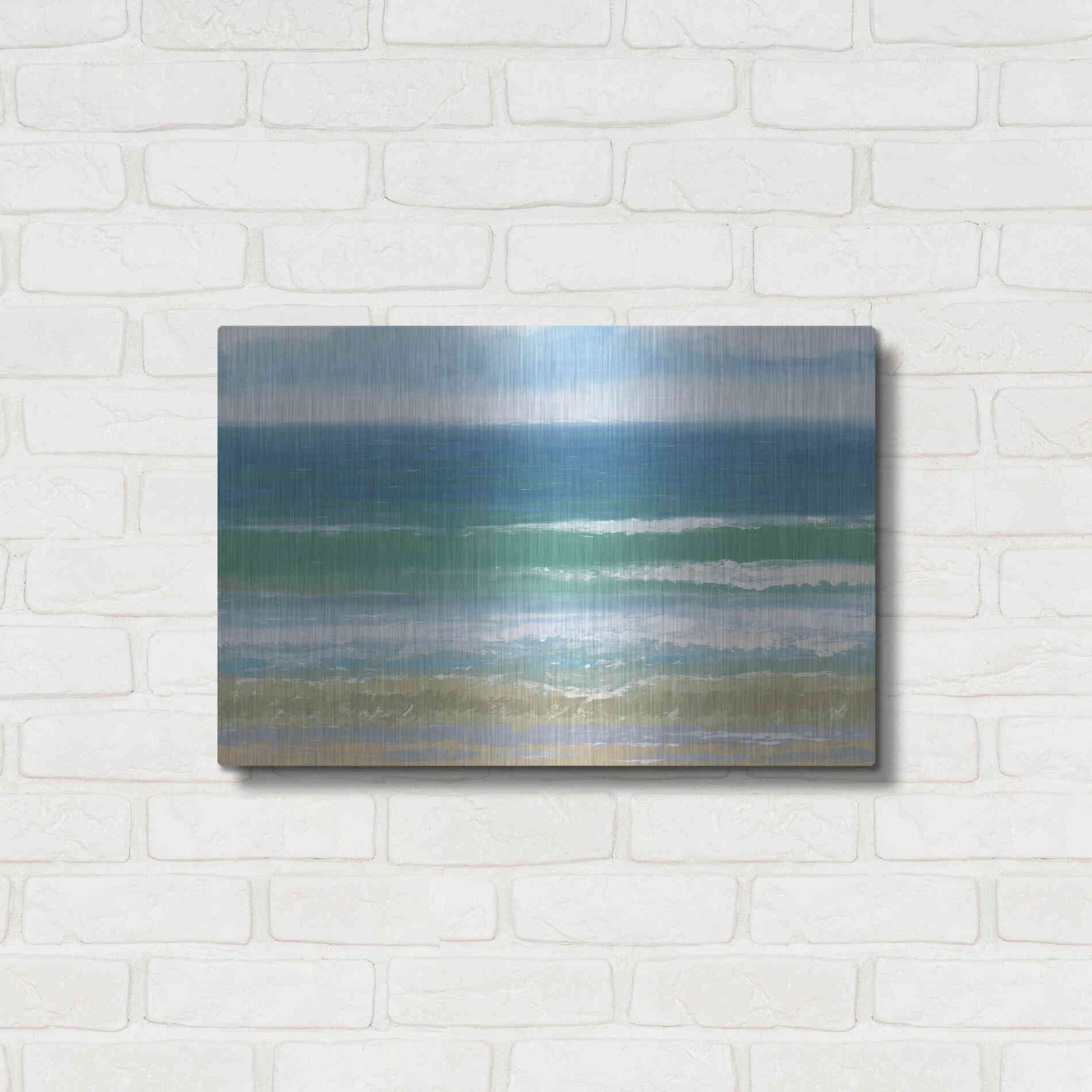 Luxe Metal Art 'Shoreline' by James Wiens, Metal Wall Art,24x16