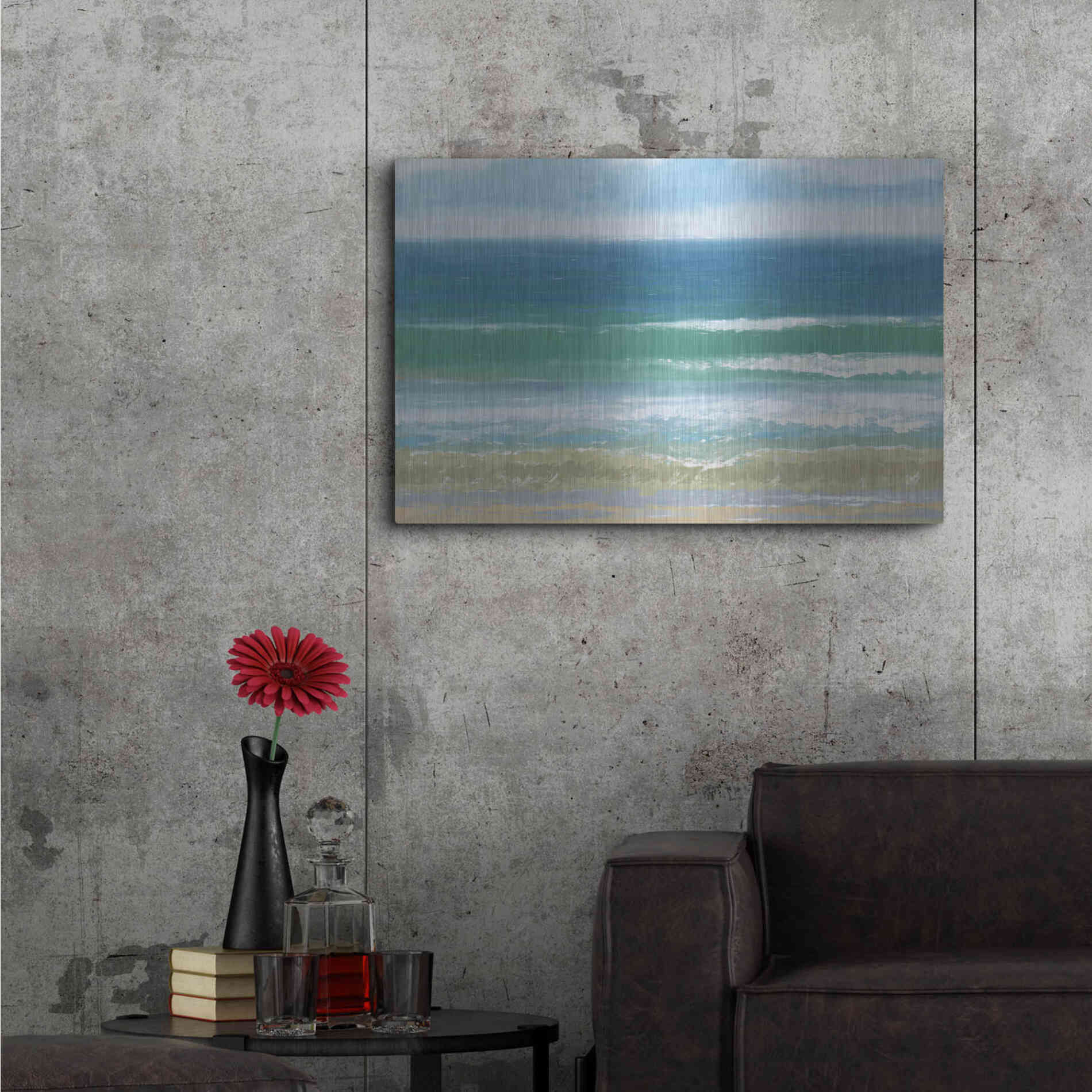 Luxe Metal Art 'Shoreline' by James Wiens, Metal Wall Art,36x24