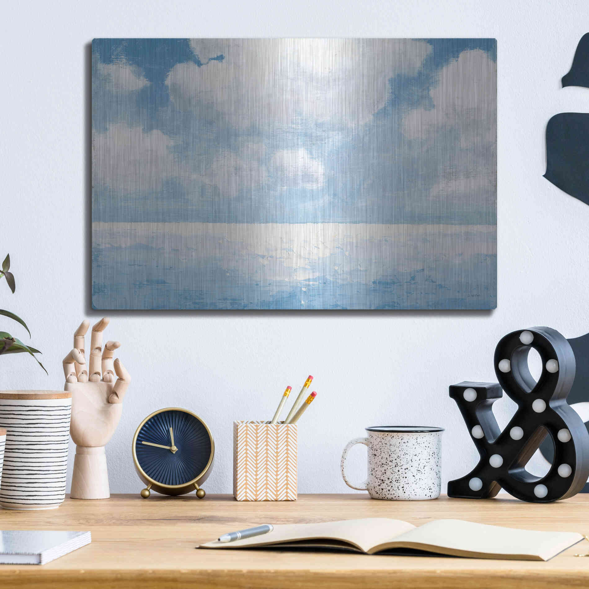 Luxe Metal Art 'Sparkling Sea' by James Wiens, Metal Wall Art,16x12