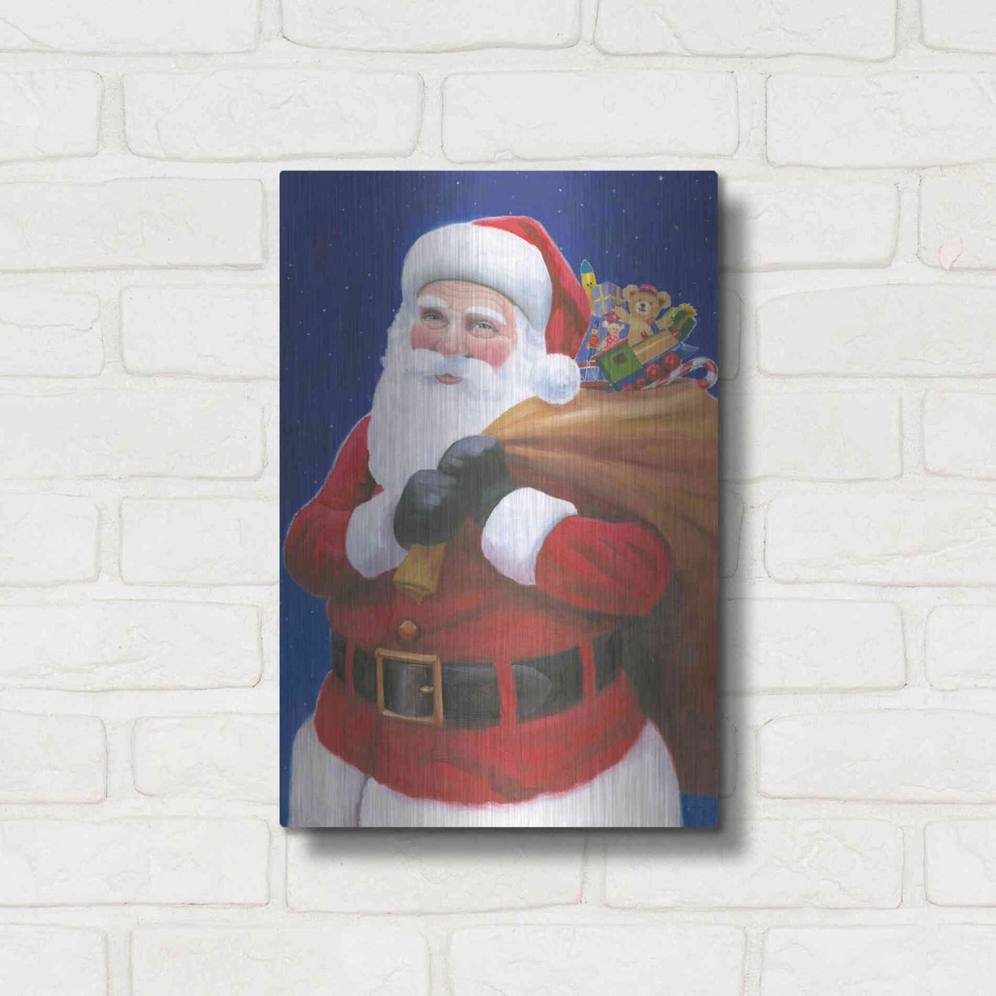 Luxe Metal Art 'James Santa' by James Wiens, Metal Wall Art,12x16