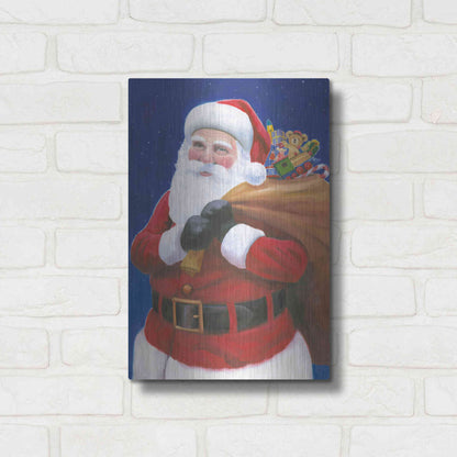 Luxe Metal Art 'James Santa' by James Wiens, Metal Wall Art,12x16