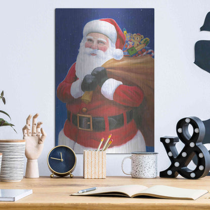 Luxe Metal Art 'James Santa' by James Wiens, Metal Wall Art,12x16