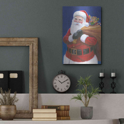 Luxe Metal Art 'James Santa' by James Wiens, Metal Wall Art,12x16