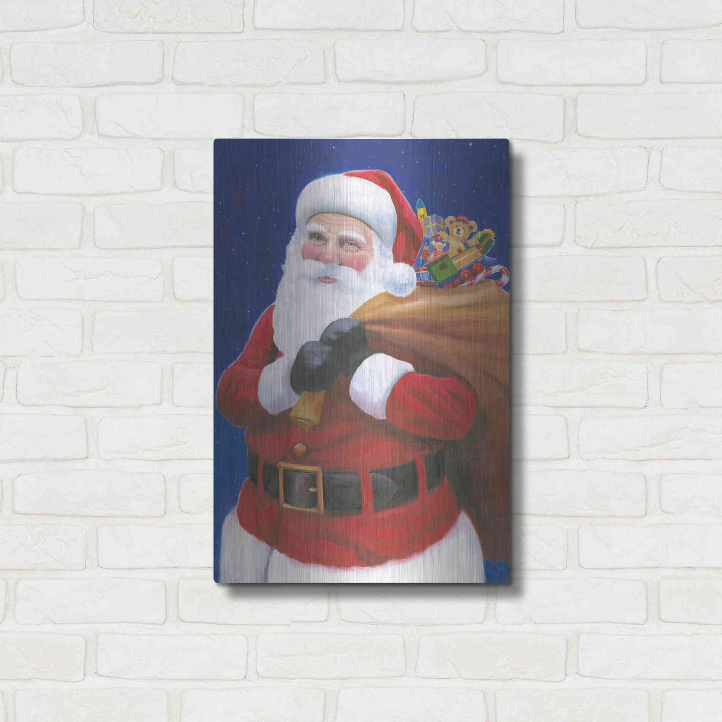 Luxe Metal Art 'James Santa' by James Wiens, Metal Wall Art,16x24