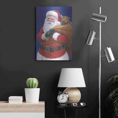 Luxe Metal Art 'James Santa' by James Wiens, Metal Wall Art,16x24