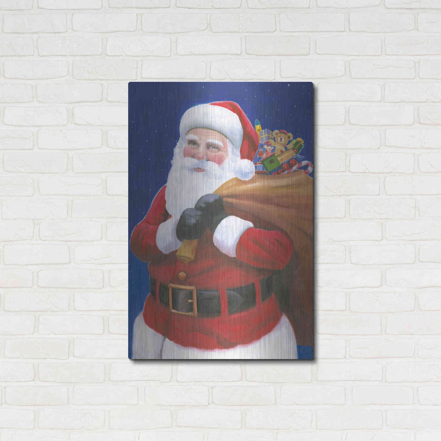 Luxe Metal Art 'James Santa' by James Wiens, Metal Wall Art,24x36