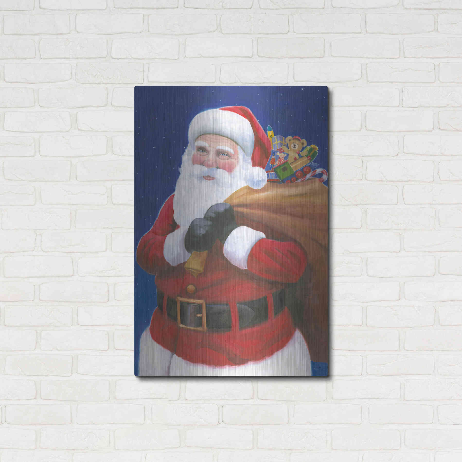 Luxe Metal Art 'James Santa' by James Wiens, Metal Wall Art,24x36