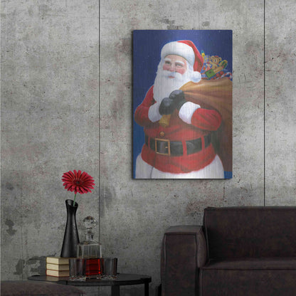 Luxe Metal Art 'James Santa' by James Wiens, Metal Wall Art,24x36