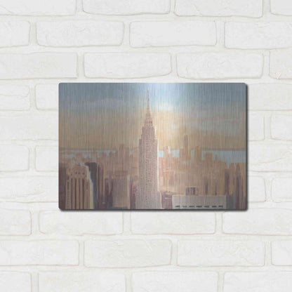 Luxe Metal Art 'Manhattan Dawn' by James Wiens, Metal Wall Art,16x12