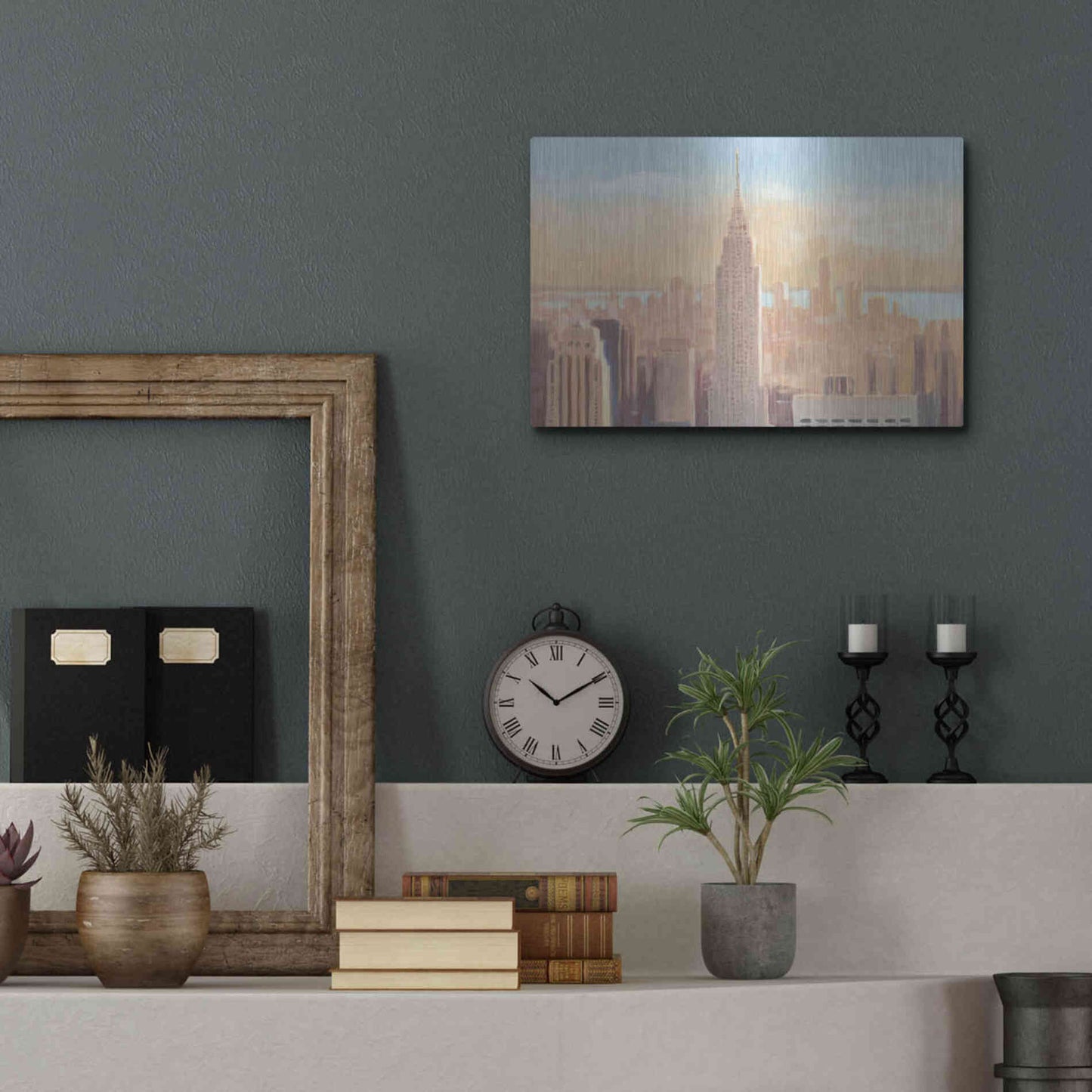 Luxe Metal Art 'Manhattan Dawn' by James Wiens, Metal Wall Art,16x12