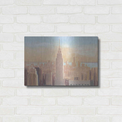Luxe Metal Art 'Manhattan Dawn' by James Wiens, Metal Wall Art,24x16