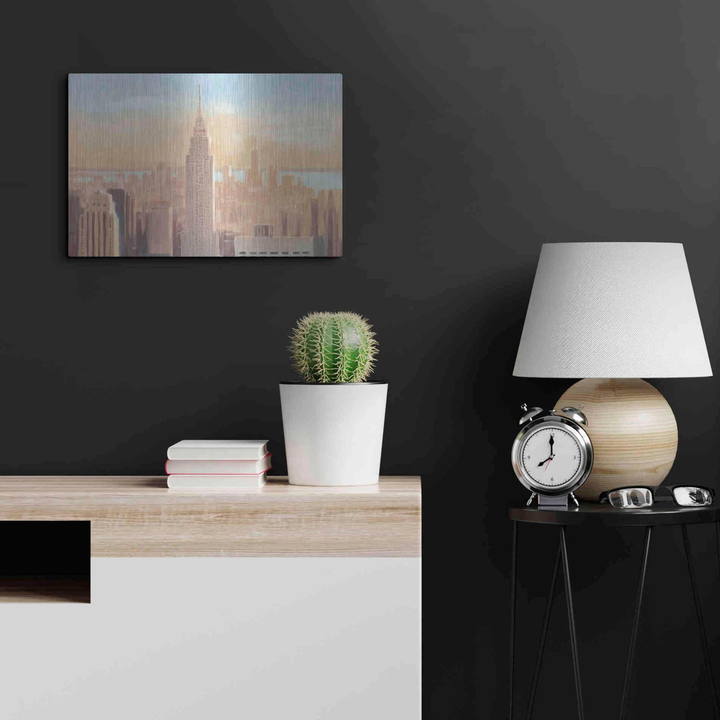 Luxe Metal Art 'Manhattan Dawn' by James Wiens, Metal Wall Art,24x16