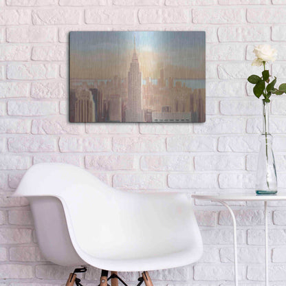 Luxe Metal Art 'Manhattan Dawn' by James Wiens, Metal Wall Art,24x16