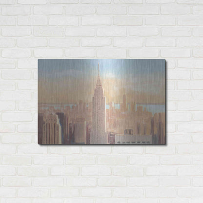 Luxe Metal Art 'Manhattan Dawn' by James Wiens, Metal Wall Art,36x24