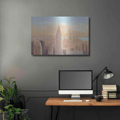Luxe Metal Art 'Manhattan Dawn' by James Wiens, Metal Wall Art,36x24