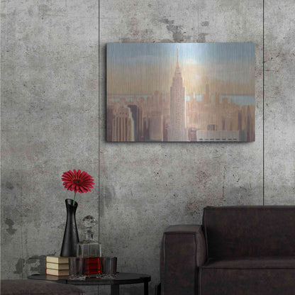 Luxe Metal Art 'Manhattan Dawn' by James Wiens, Metal Wall Art,36x24