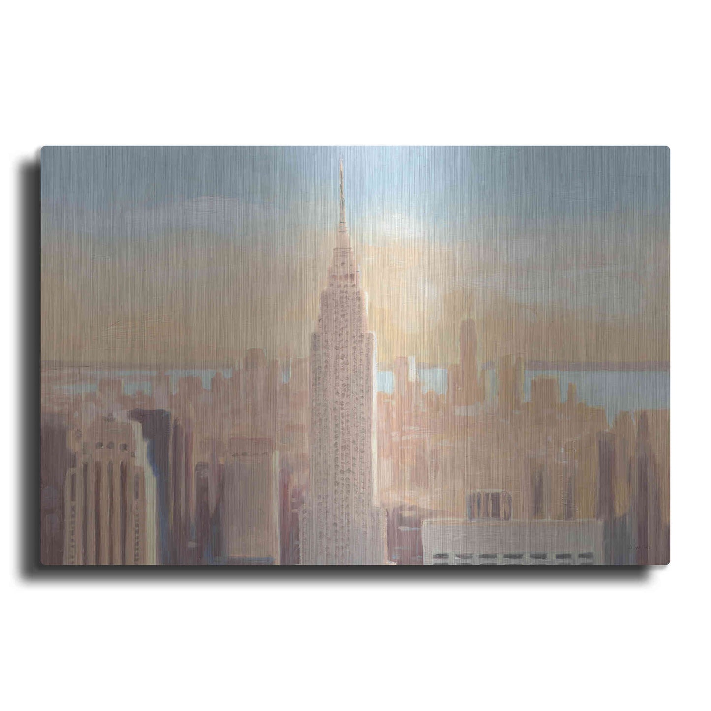 Luxe Metal Art 'Manhattan Dawn' by James Wiens, Metal Wall Art