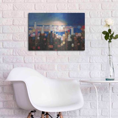 Luxe Metal Art 'City Lights' by James Wiens, Metal Wall Art,24x16