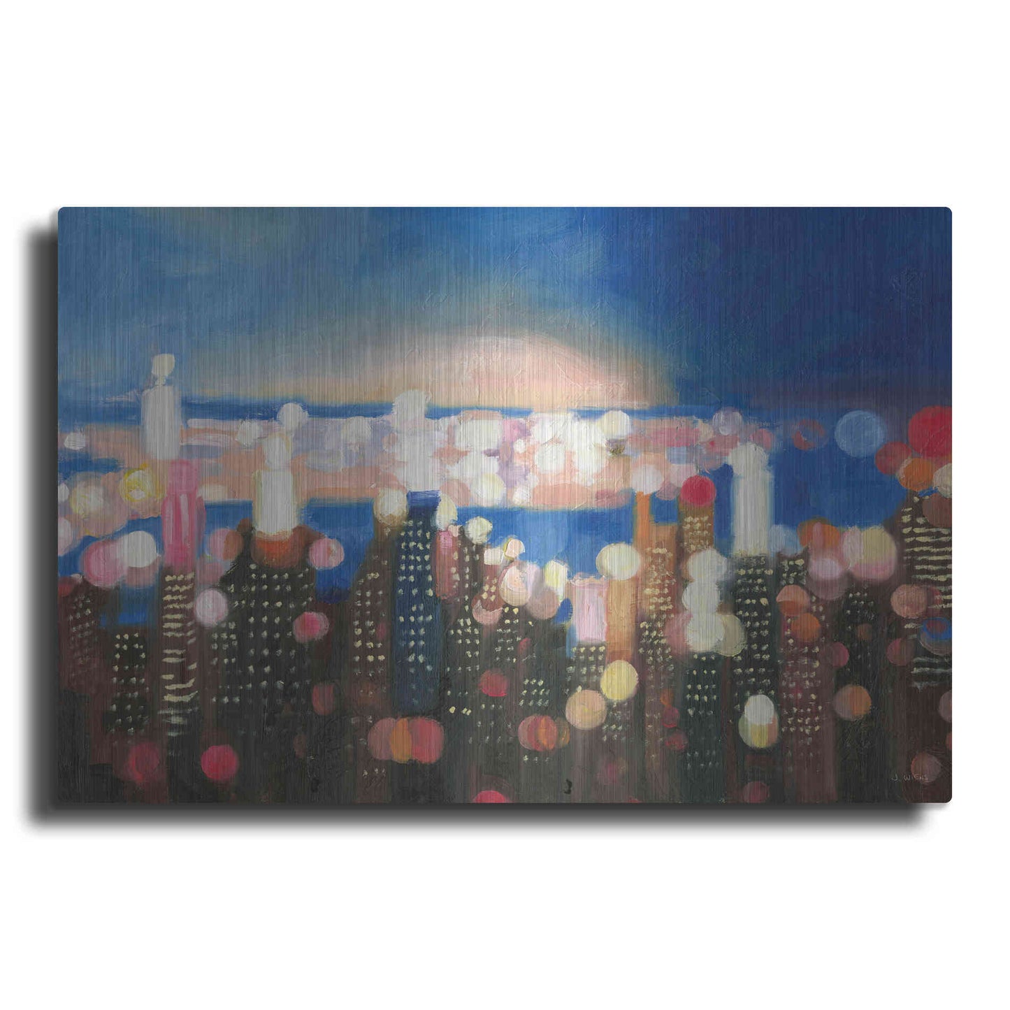 Luxe Metal Art 'City Lights' by James Wiens, Metal Wall Art