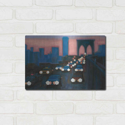 Luxe Metal Art 'Brooklyn Bridge Evening' by James Wiens, Metal Wall Art,16x12
