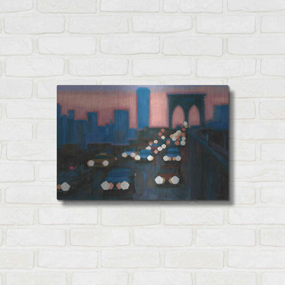 Luxe Metal Art 'Brooklyn Bridge Evening' by James Wiens, Metal Wall Art,24x16