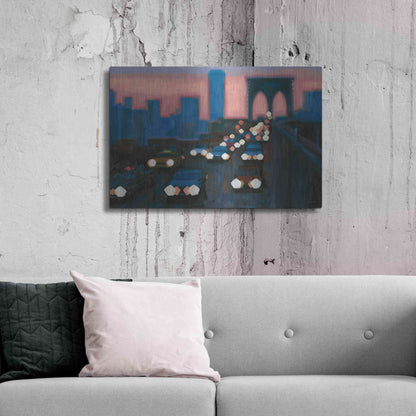 Luxe Metal Art 'Brooklyn Bridge Evening' by James Wiens, Metal Wall Art,36x24