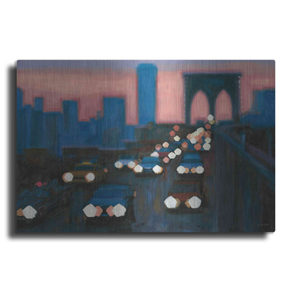 Luxe Metal Art 'Brooklyn Bridge Evening' by James Wiens, Metal Wall Art