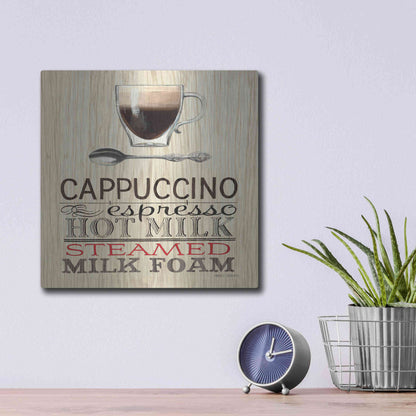 Luxe Metal Art 'Cappuccino' by Marco Fabiano, Metal Wall Art,12x12